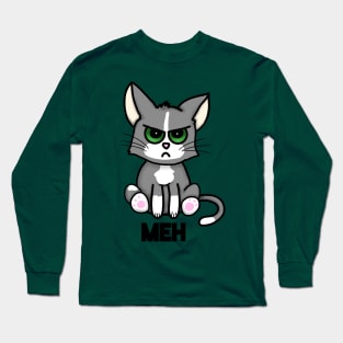 Meh Cat (Large Design) Long Sleeve T-Shirt